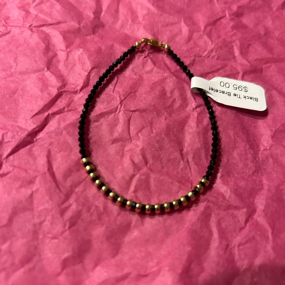 Black crystal tie bracelet NWT